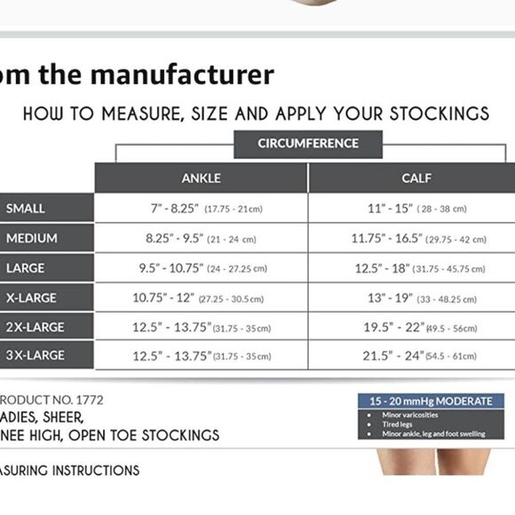 New in Open Package Truform‎ Medical Compression Stockings Beige 2XL - Picture 3 of 7